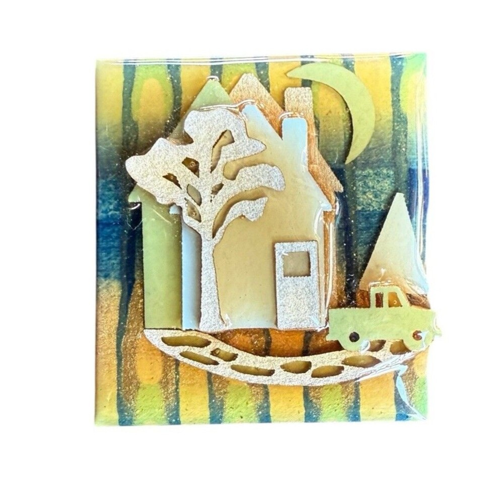 House Pins by Lucinda Sparkle House Moon Truck Tree Brooch Pin‎ Yellow Green